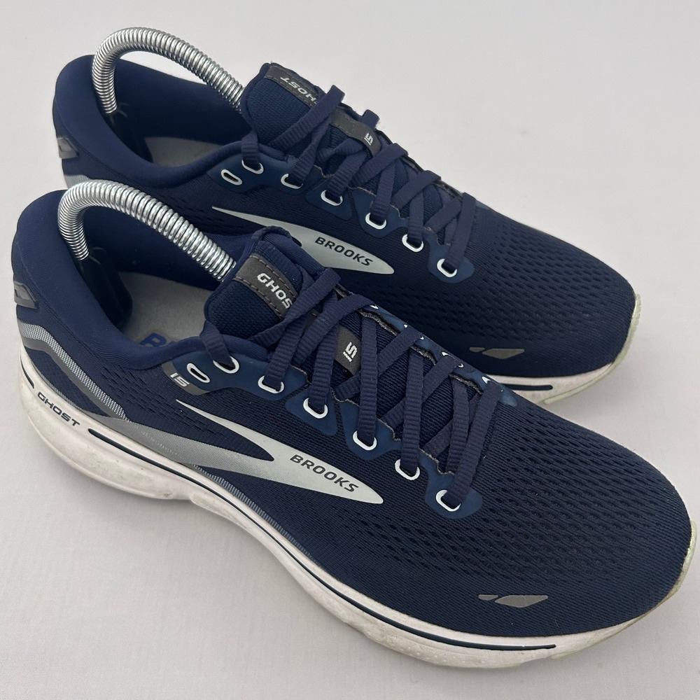 Brooks Ghost 15 Running Shoes Womens 9.5 Wide D Navy Blue DNA Loft v2 Sneaker